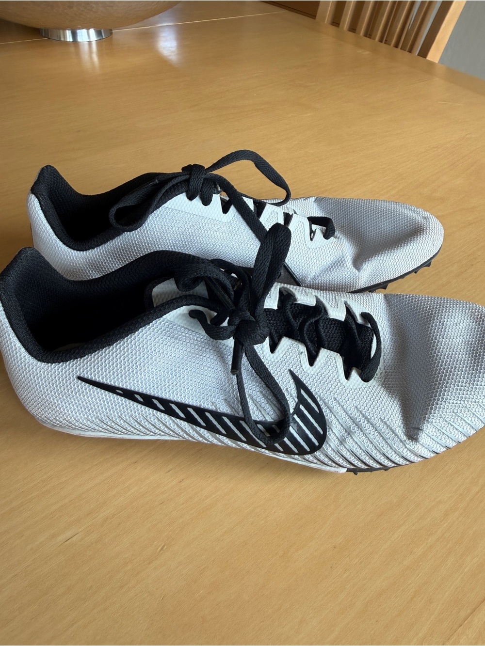 Nike White and Black Track Spike Shoes